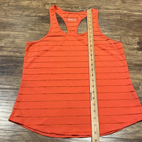 Zyia Active Havana Orange Striped Racerback Workout Tank Top Size M - Picture 3 of 7
